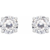 14K White 5 mm Stuller Lab-Grown Moissanite Stud Earrings